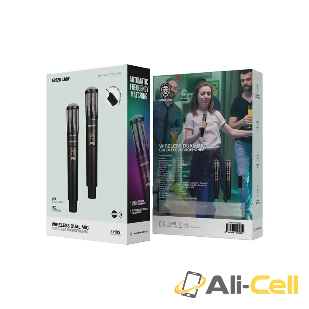 Green Lion Wireless Dual Mic Cordless Microphone - Black — 3