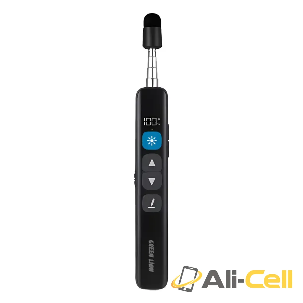 Green Lion Wireless Presenter with Retractable Pointer - Black
