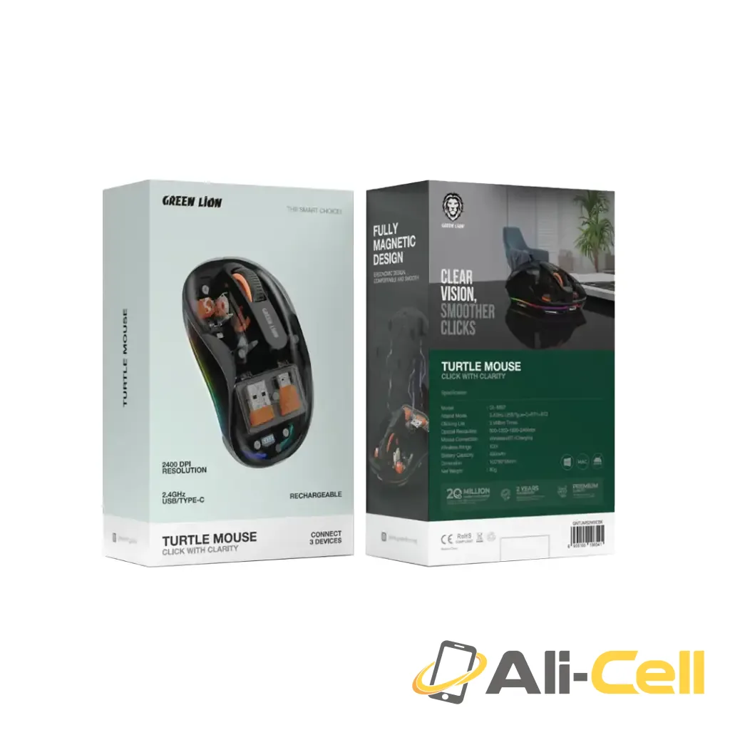 Green Lion Wireless Turtle Mouse 2400DPI — 2
