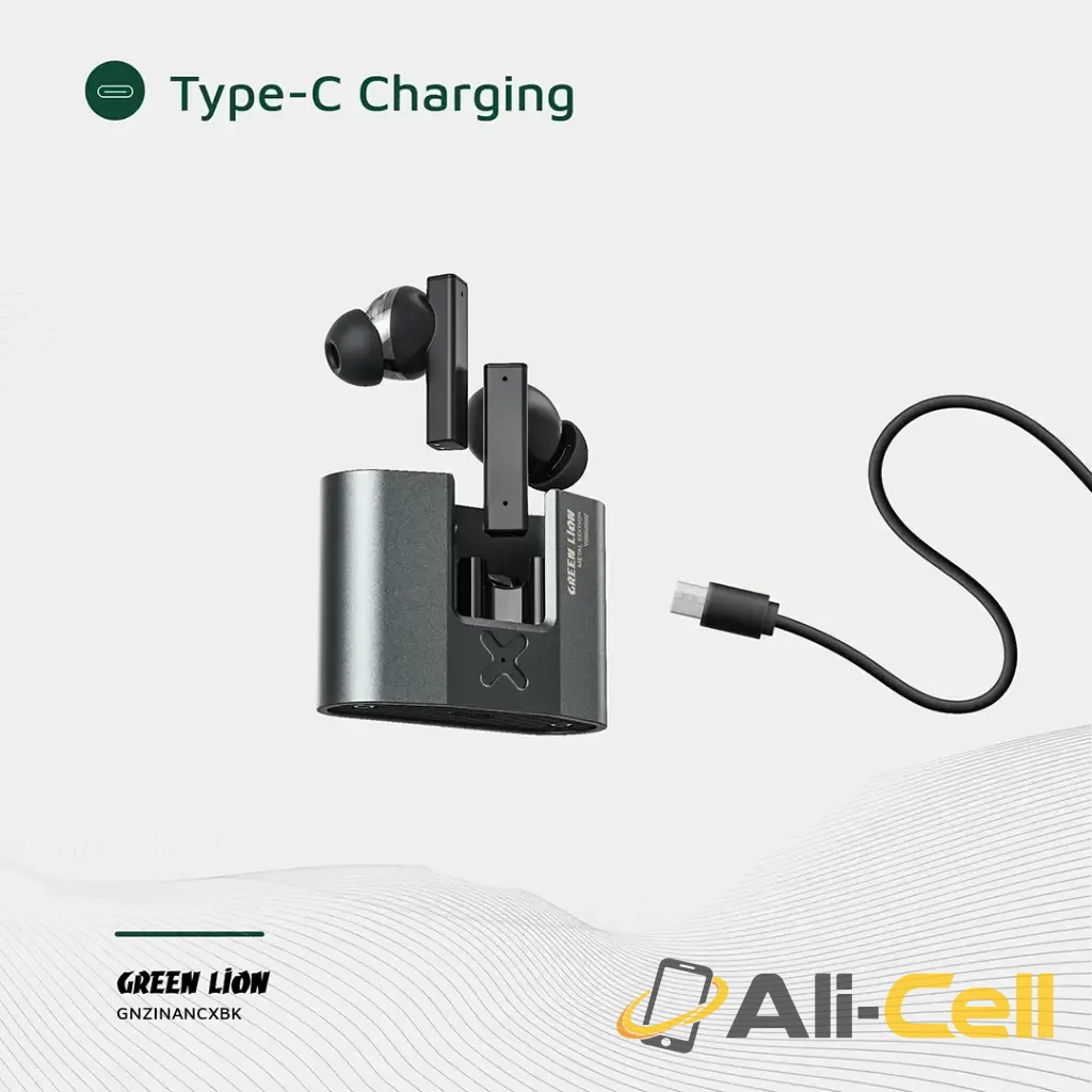 Green Lion ZINC X Metal Earbuds TWS with ANC - Black — 3