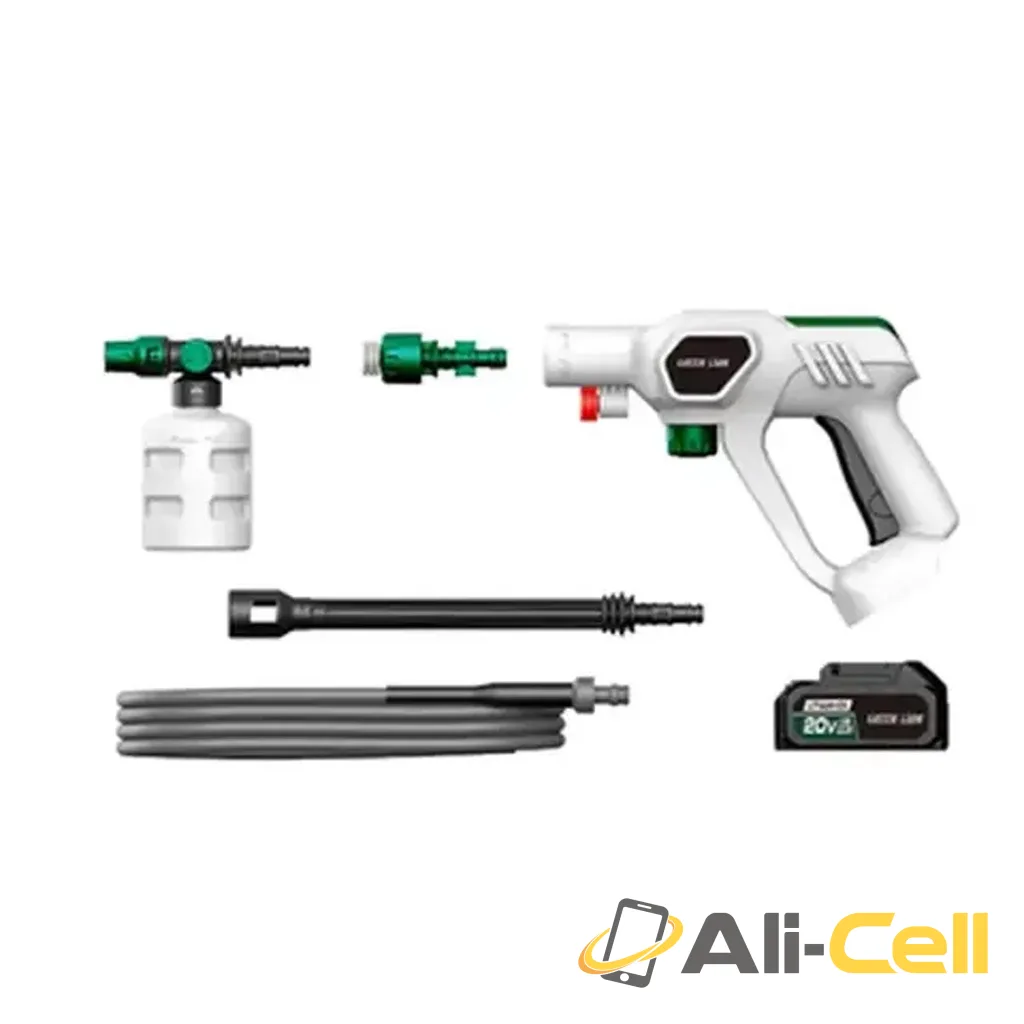 Green Lion Wireless Pressure Wash Gun 130W 2000mAh - White