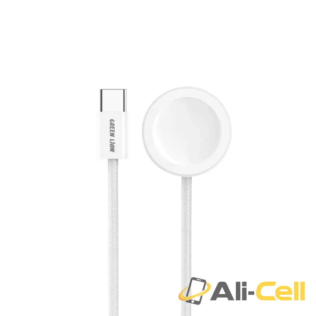 Green Lion iWatch Charger USB-C To Wireless Charger - White
