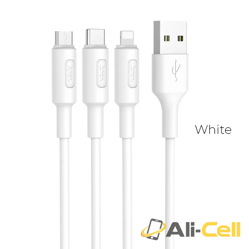 Cable USB to Lightning Micro-USB Type-C «X25 Soarer» charging wire (1.0m)