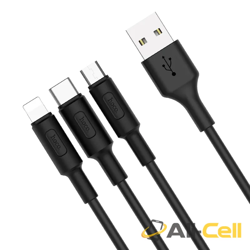 Cable USB to Lightning Micro-USB Type-C «X25 Soarer» charging wire (1.0m) — 2