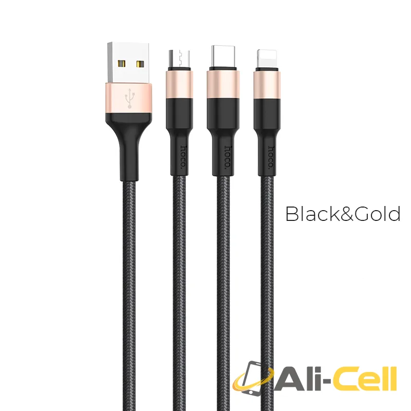 Cable USB to Lightning Micro-USB Type-C «X26 Xpress» charging wire (1.0m)