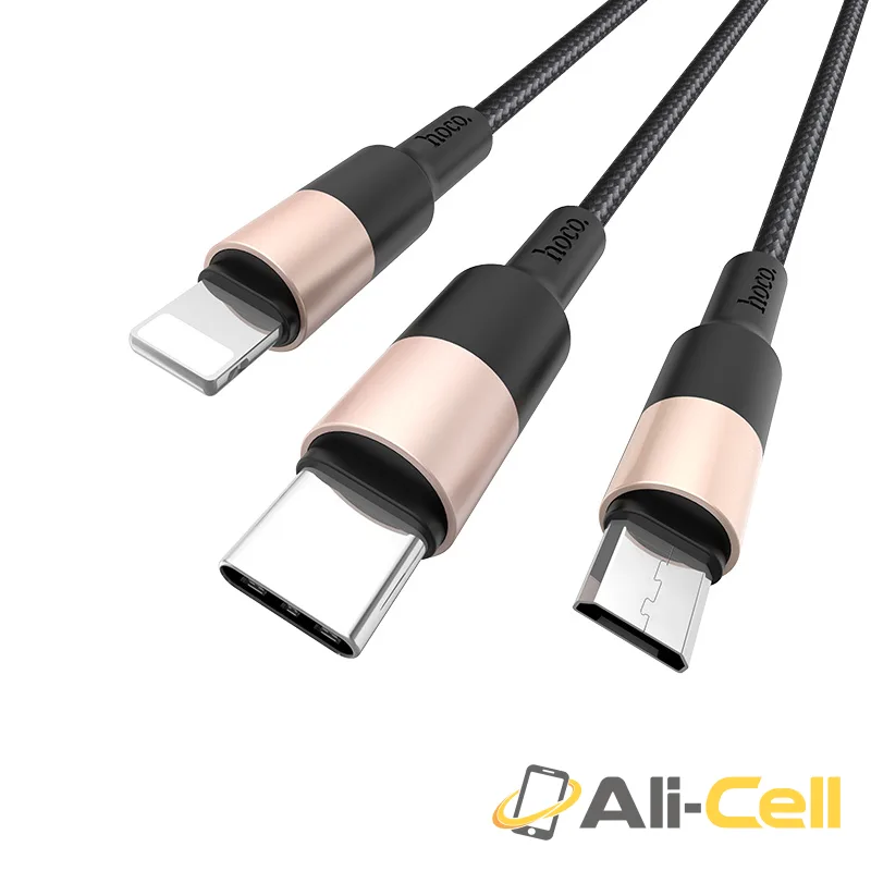 Cable USB to Lightning Micro-USB Type-C «X26 Xpress» charging wire (1.0m) — 2