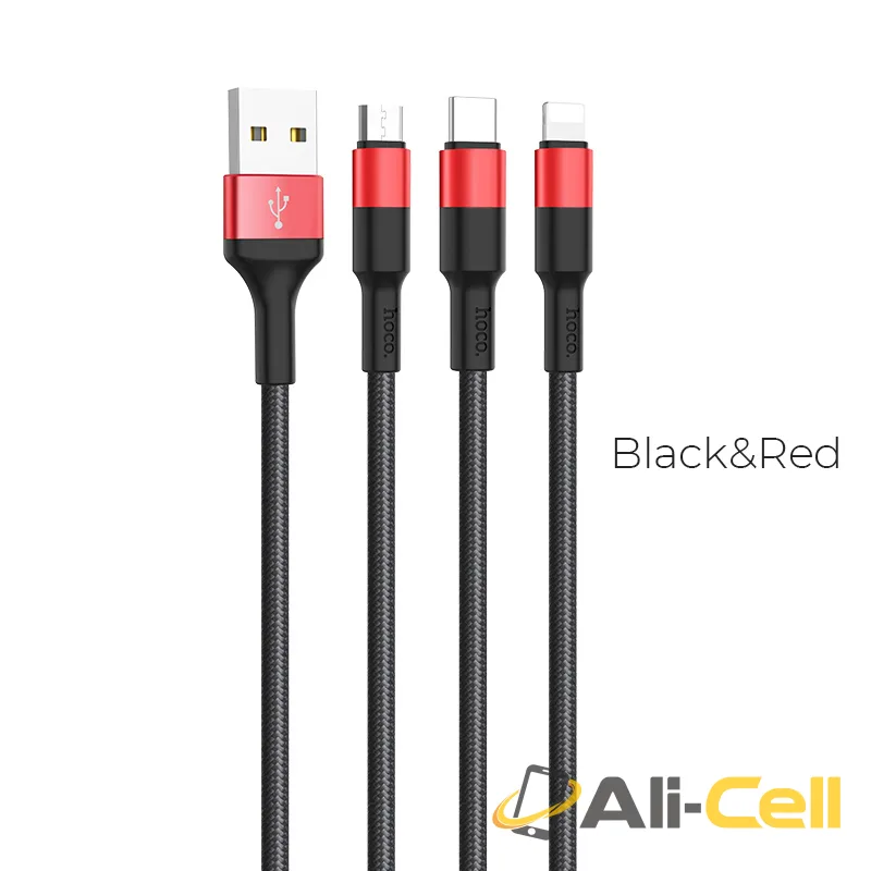 Cable USB to Lightning Micro-USB Type-C «X26 Xpress» charging wire (1.0m)