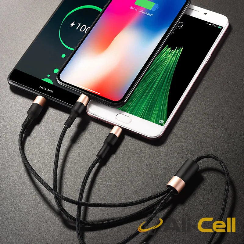 Cable USB to Lightning Micro-USB Type-C «X26 Xpress» charging wire (1.0m) — 5