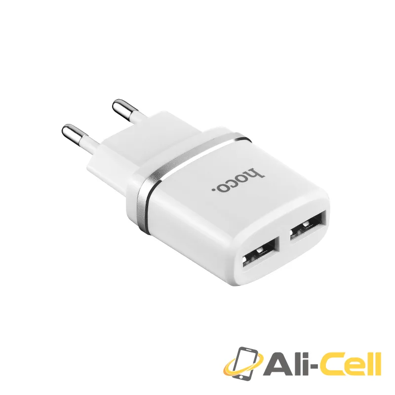 Wall charger “C12 Smart” EU plug double USB charging adapter (Set With Micro Usb Cable) — 5