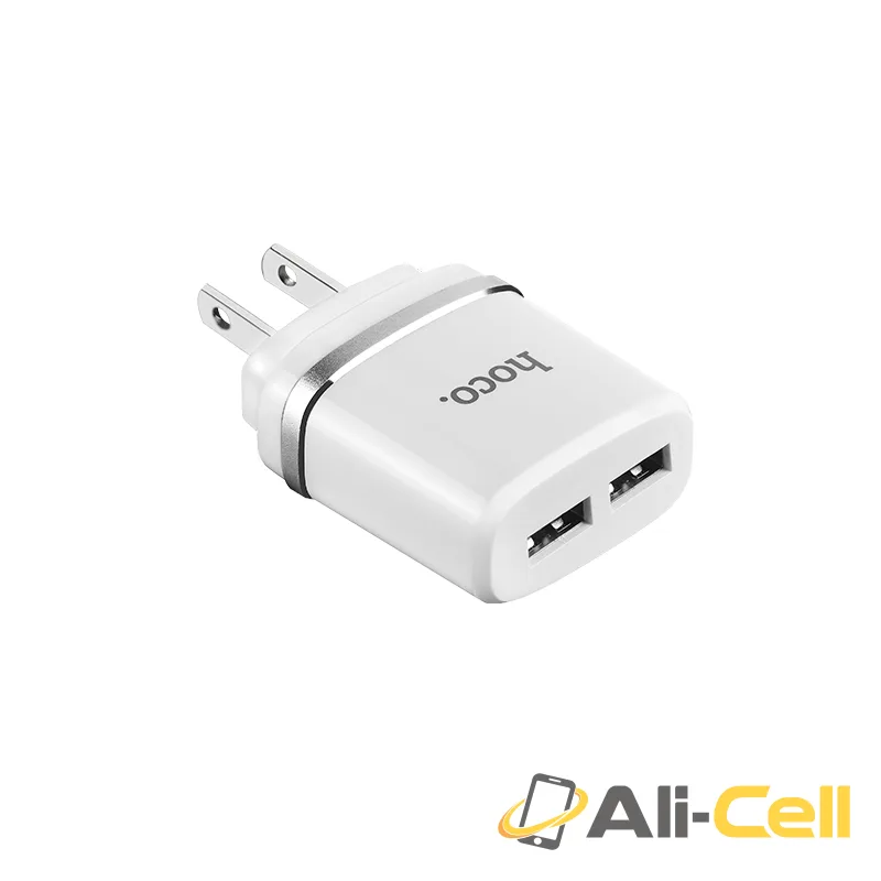 Wall charger “C12A Smart” US plug double USB charging adapter (Single) — 2