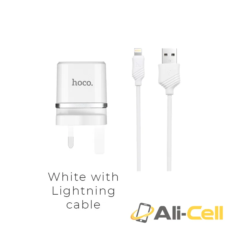 Wall charger “C11B Smart” UK plug single USB charging adapter (Set With Lightning Cable)