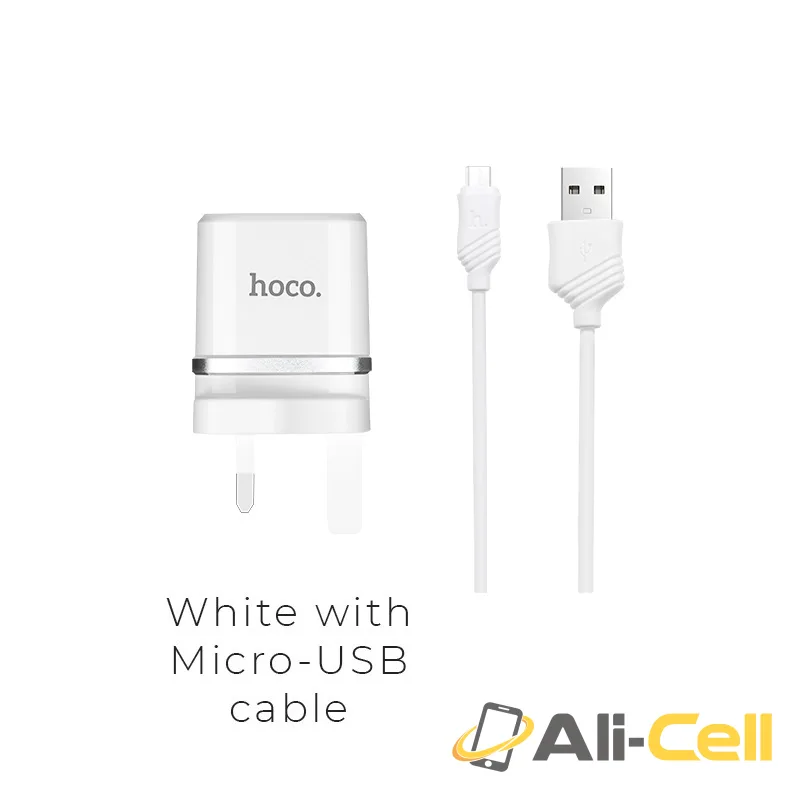 Wall charger “C11B Smart” UK plug single USB charging adapter (Set With Micro Usb Cable)