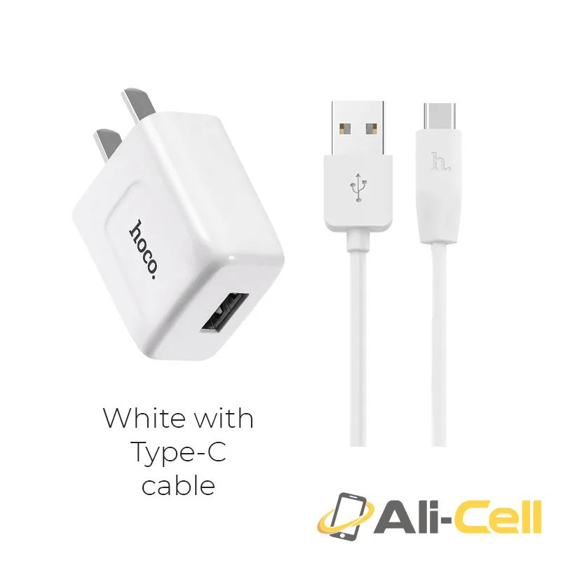 Wall charger “C2” CN plug single USB charging adapter (Set With Type C Cable)
