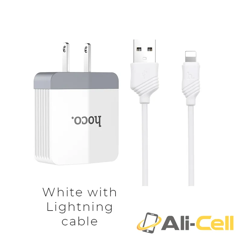 Wall charger “C13A” US plug single USB charging adapter (Set With Lightning Cable)