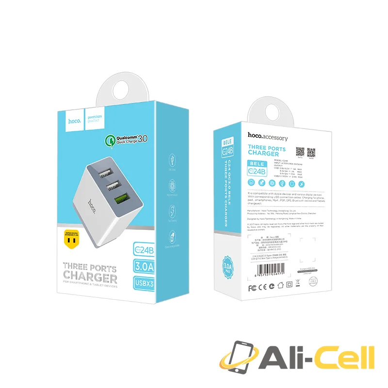 Wall charger “C24B Bele” QC3.0 three USB quick charging (UK) — 7