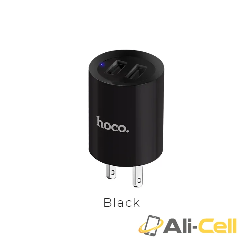 Wall charger “C14 Elite” US plug dual USB LED indicator (Single)
