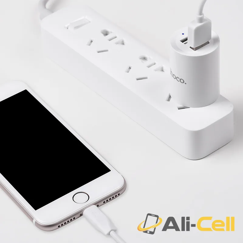 Wall charger “C14 Elite” US plug dual USB LED indicator (Set With Lightning Cable) — 5