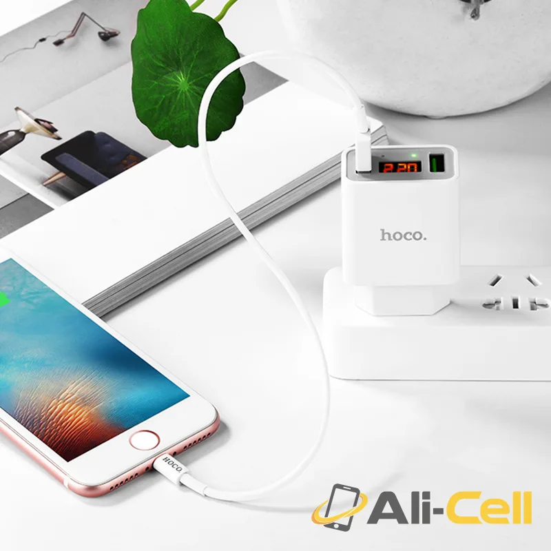 Wall charger “C25A Cool” EU plug dual USB LED display — 5