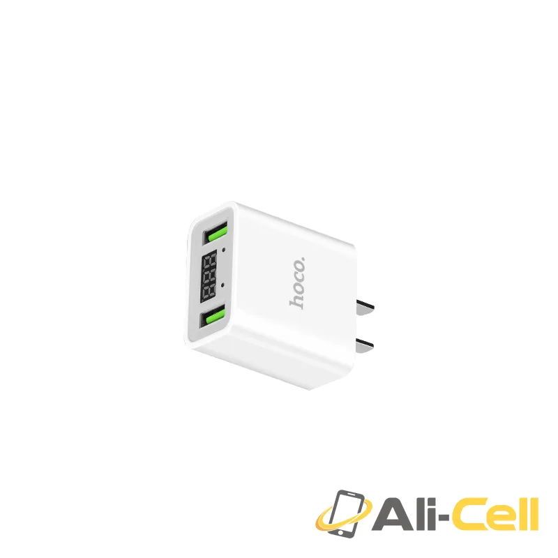 Wall charger “C25 Cool” US plug dual USB LED display — 2