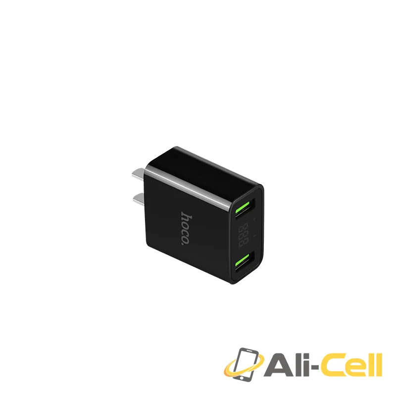 Wall charger “C25 Cool” US plug dual USB LED display — 3