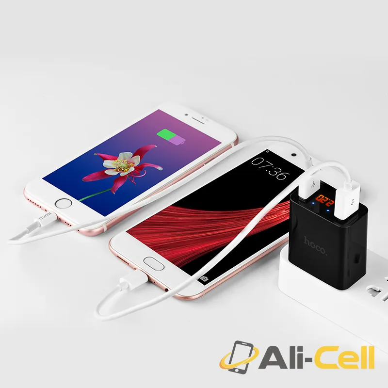 Wall charger “C25 Cool” US plug dual USB LED display — 5