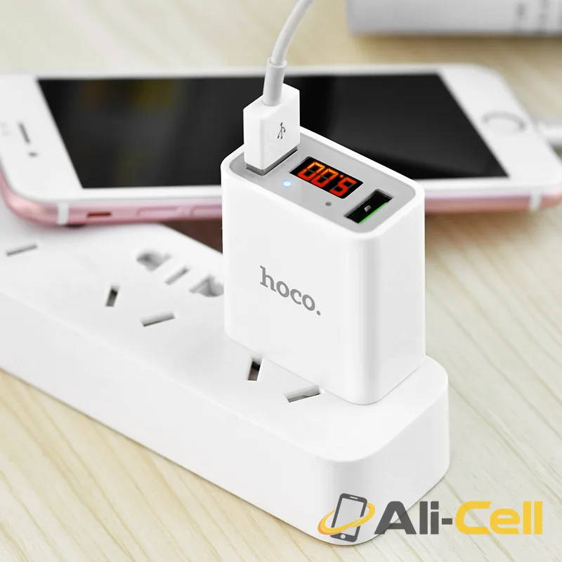 Wall charger “C25 Cool” US plug dual USB LED display — 6