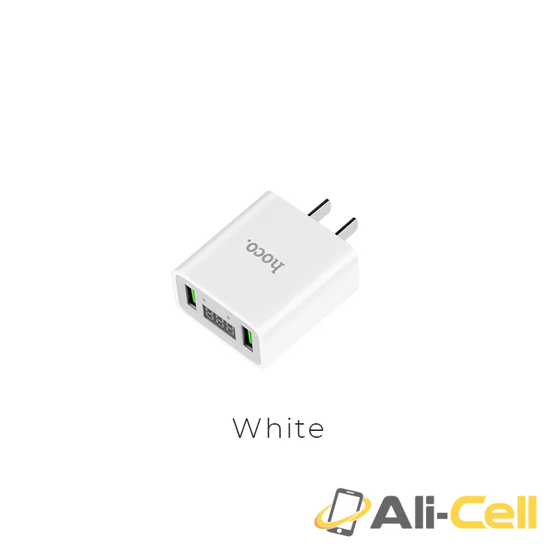 Wall charger “C25 Cool” US plug dual USB LED display