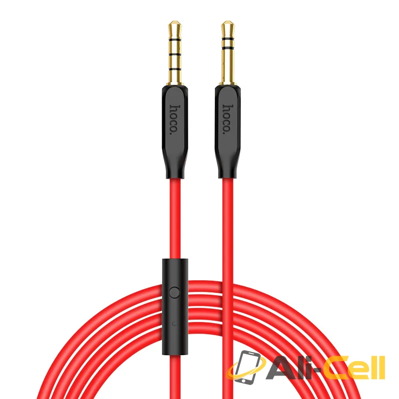 Cable 3.5mm to 3.5mm “UPA12” audio AUX TPE braid with microphone (1.0m) — 2