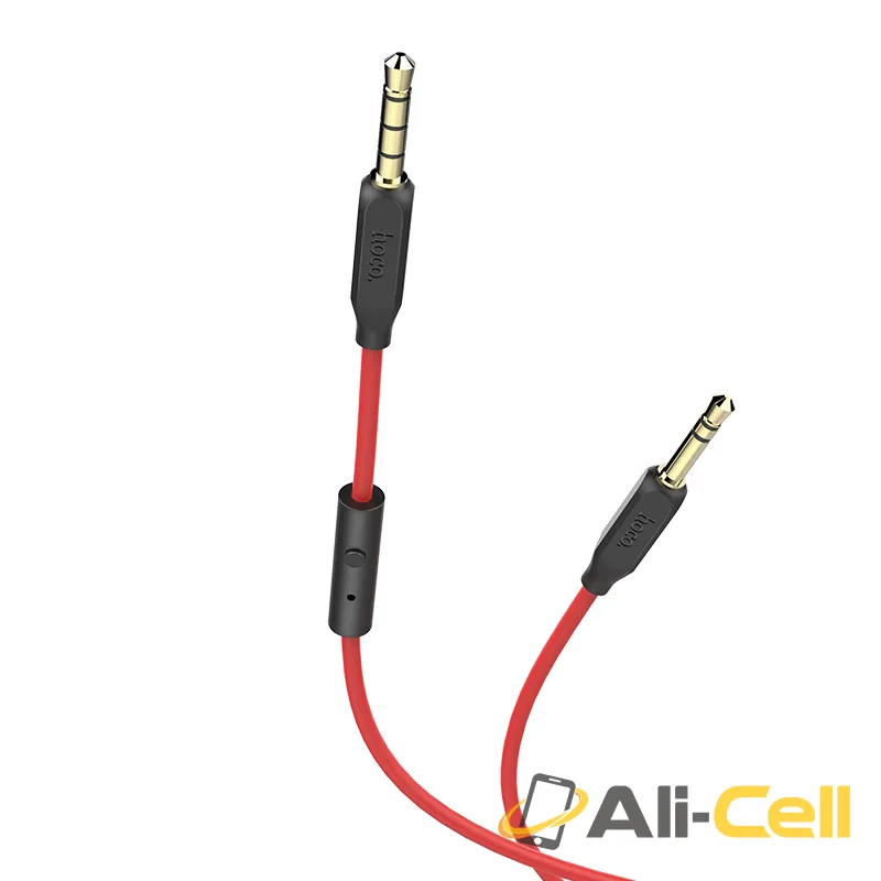 Cable 3.5mm to 3.5mm “UPA12” audio AUX TPE braid with microphone (1.0m) — 3