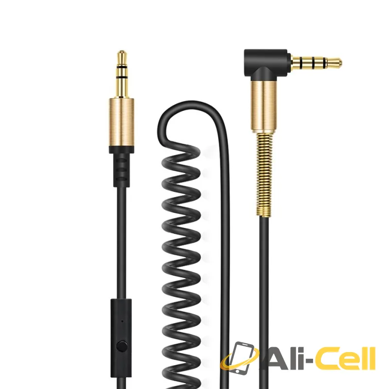 Cable 3.5mm to 3.5mm “UPA02” coiled audio AUX (2m) — 2
