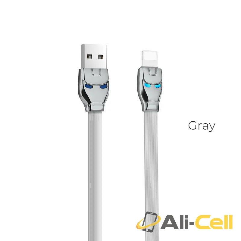 Cable USB to Lightning «U14 Steel man» charging data sync (1.2m)