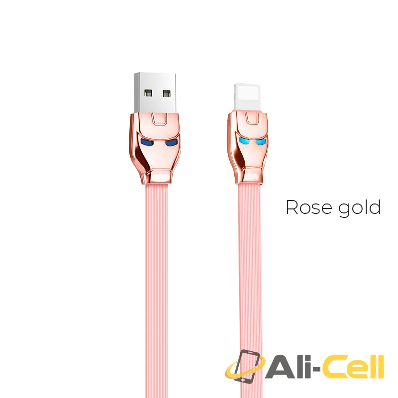 Cable USB to Lightning «U14 Steel man» charging data sync (1.2m)