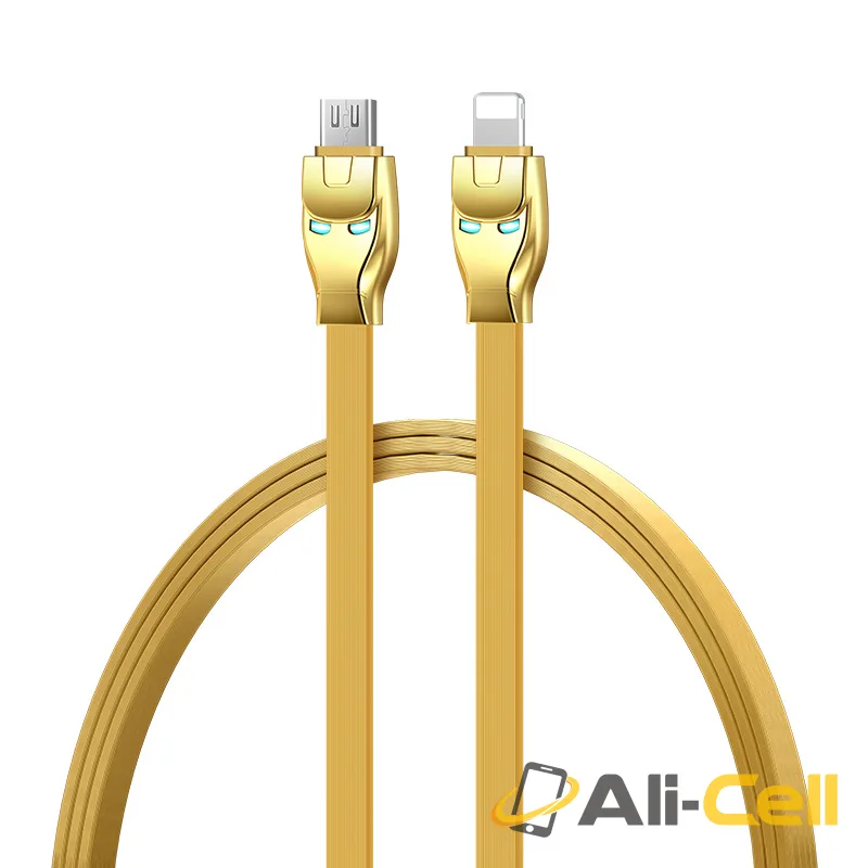 Cable «U14 Steel man 2in1» charging Lightning Micro USB (1.3m) — 2