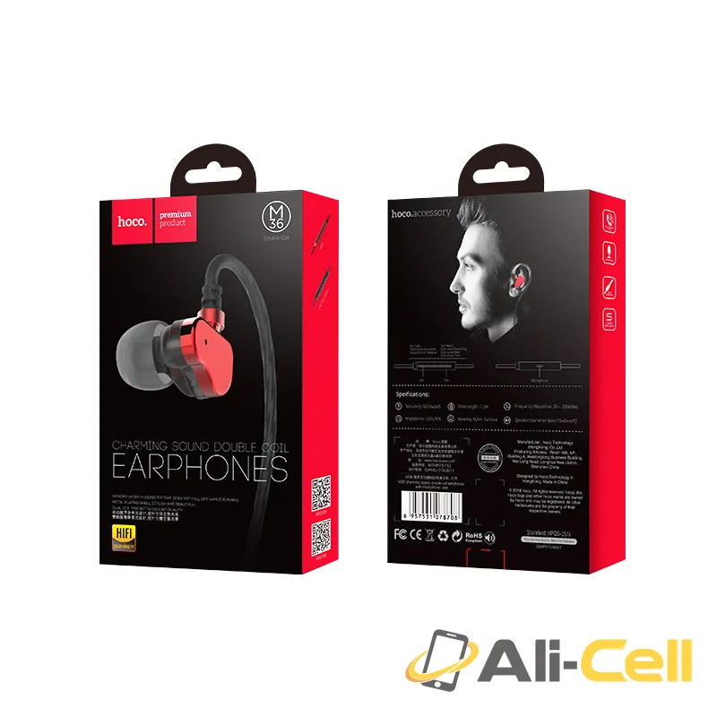 Wired earphones “M36 Charming sound” double coil with microphone — 7