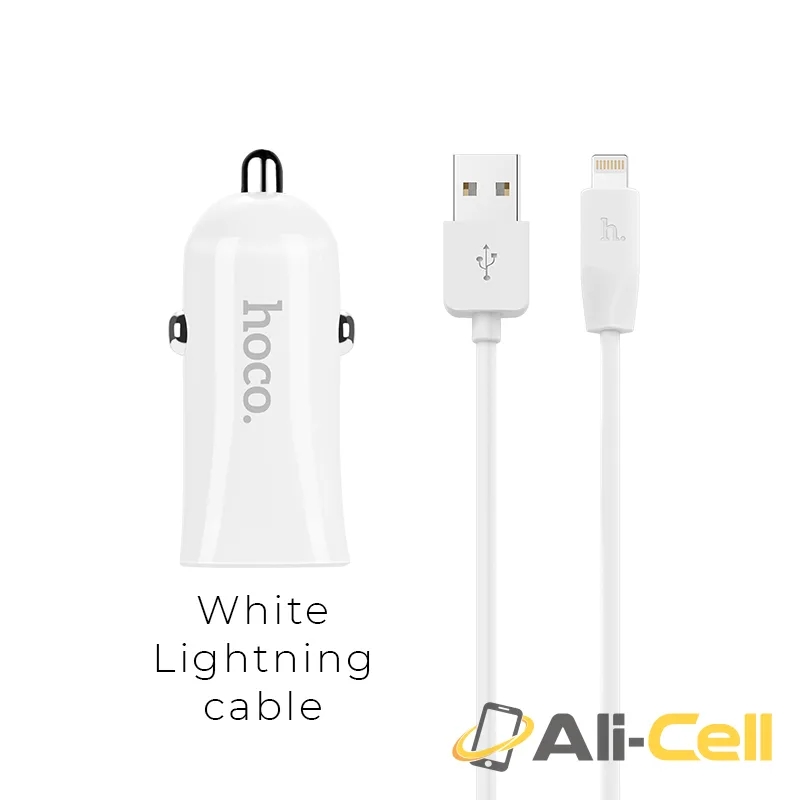Car charger “Z12 Elite” dual USB charging adapter (Set With Lightning Cable)