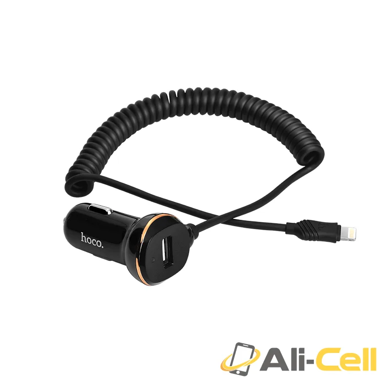 Car charger “Z14” single USB built in spring cable — 2