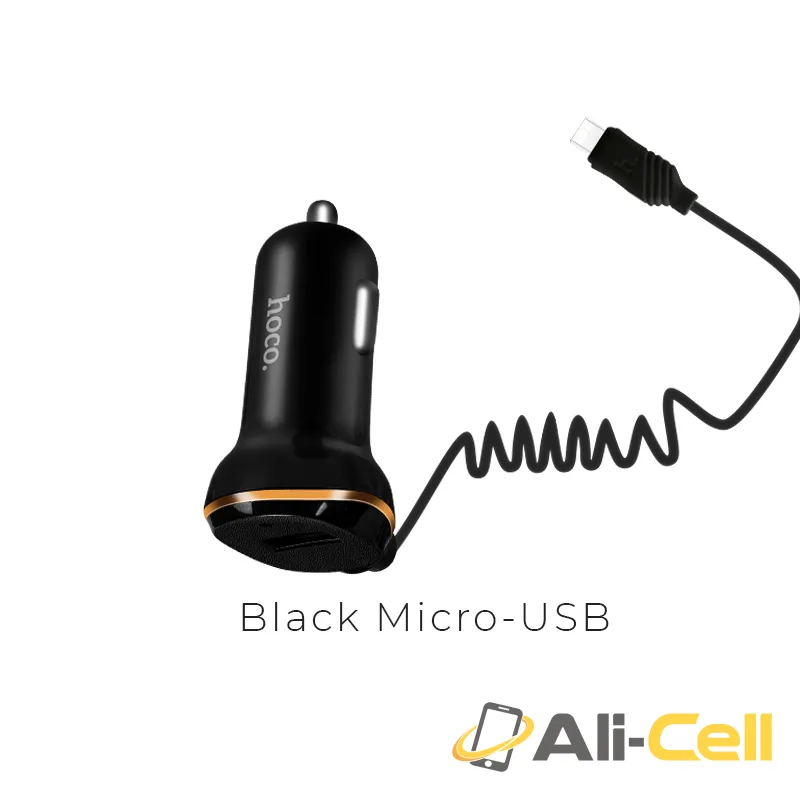 Car charger “Z14” single USB built in spring cable