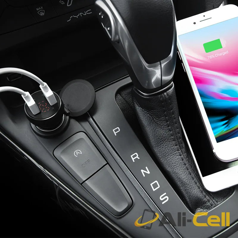 Car charger «Z22» double USB digital display 3.1A 15.5W — 6