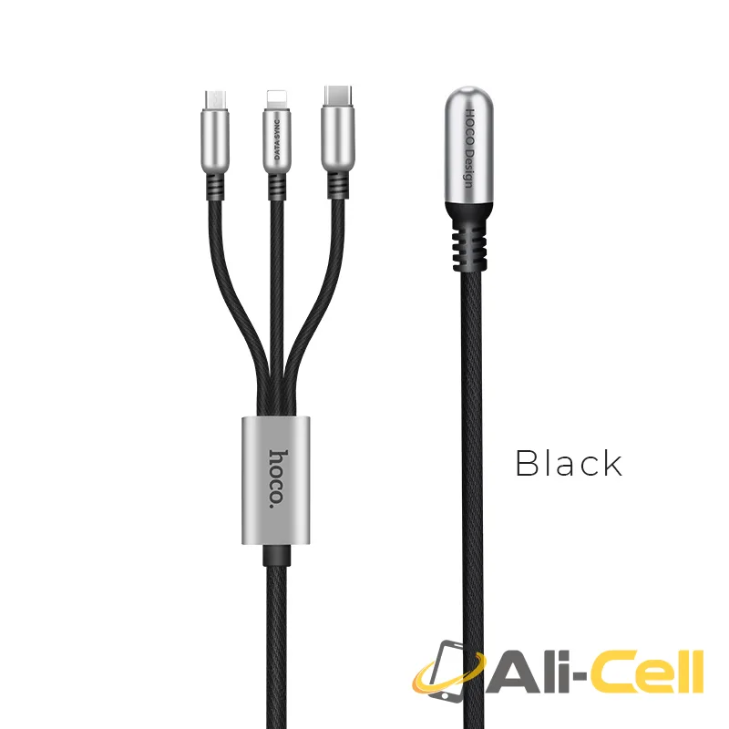Cable «U17 Capsule 3-in-1» charging Lightning Micro-USB Type-C (1.5m)