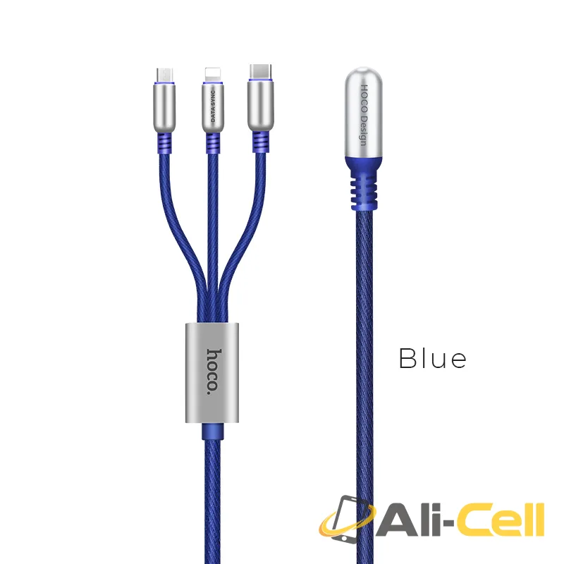 Cable «U17 Capsule 3-in-1» charging Lightning Micro-USB Type-C (1.5m)
