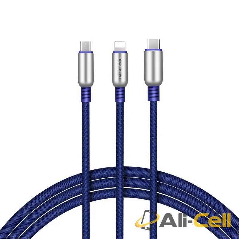 Cable «U17 Capsule 3-in-1» charging Lightning Micro-USB Type-C (1.5m) — 2
