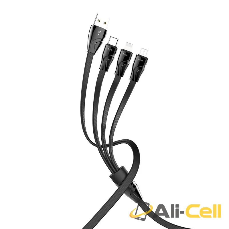 Cable USB to Lightning Micro-USB Type-C «U57 3-in-1 Twisting» 3-in-1 charging wire (1.2m) — 2