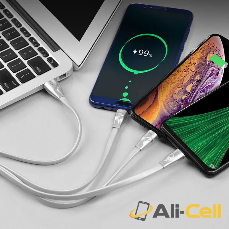 Cable USB to Lightning Micro-USB Type-C «U57 3-in-1 Twisting» 3-in-1 charging wire (1.2m) — 4