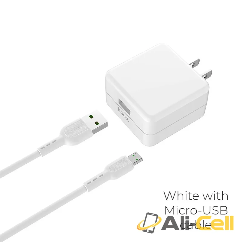 Wall charger “C66 Surpass” single USB port US set with cable (Set With Micro Usb Cable)