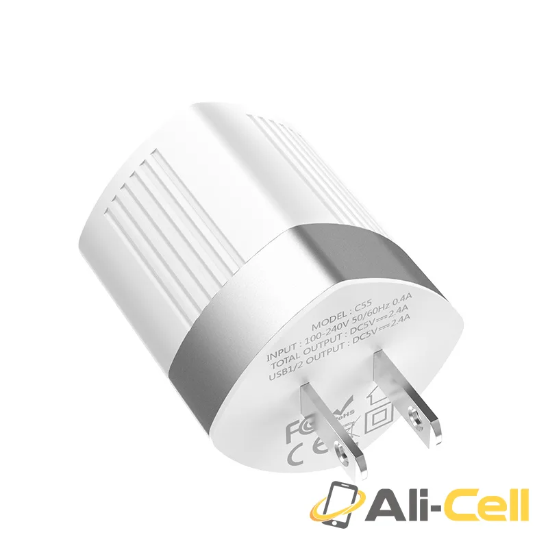 Wall charger “C55 Energy” dual USB port US — 3