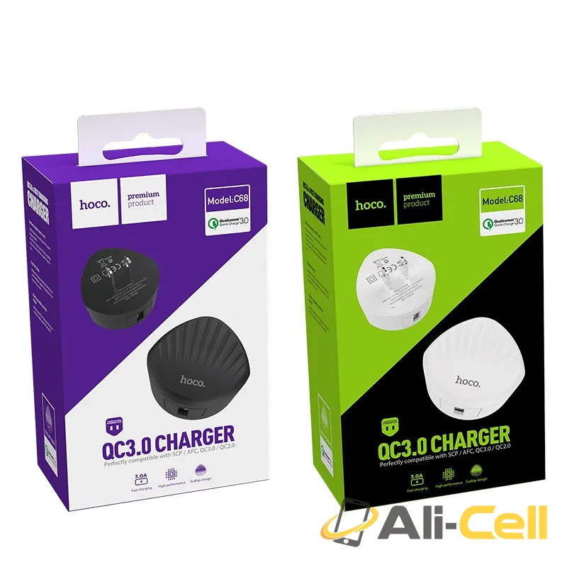 Wall charger “C68 Shell” single USB port QC3.0 US (C68 White) — 7