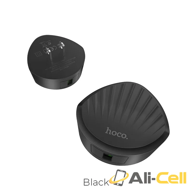 Wall charger “C68 Shell” single USB port QC3.0 US (C68 Black)