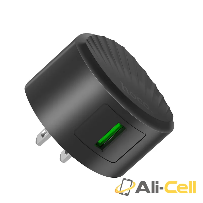 Wall charger “C68 Shell” single USB port QC3.0 US (C68 Black) — 2