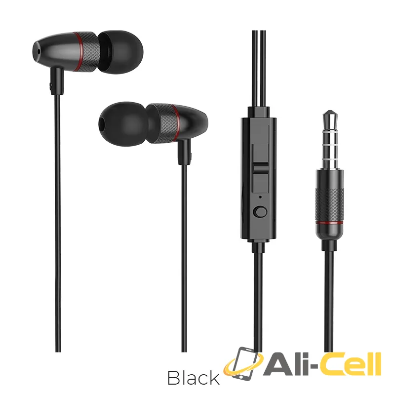 Wired earphones 3.5mm “M59 Magnificent” with microphone (M59 Black)
