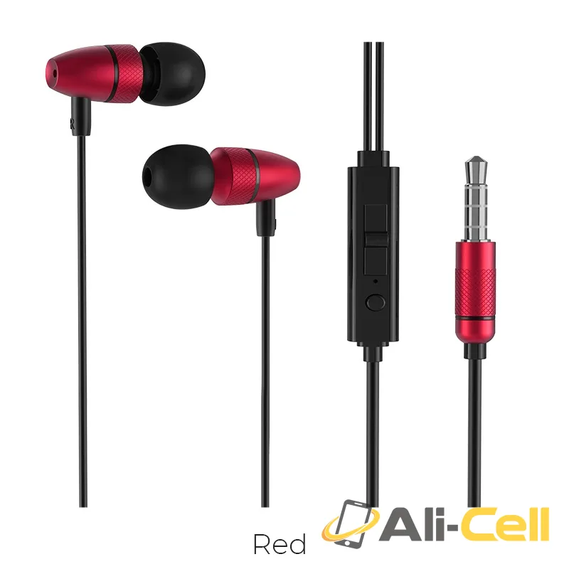 Wired earphones 3.5mm “M59 Magnificent” with microphone (M59 Red)